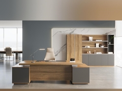 Ореховый цвет Современный менеджер Офисный стол Коммерческая мебель