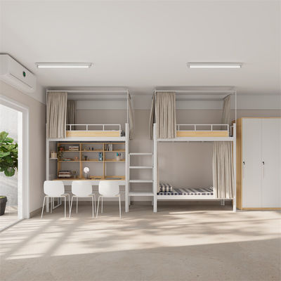 Modern Furniture Student Bunk Bed School Dormitory Bunk With Desk Support customization