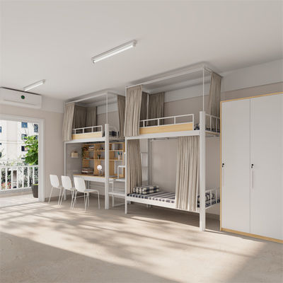 Modern Furniture Student Bunk Bed School Dormitory Bunk With Desk Support customization