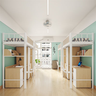 Contemporary Bunk Bed With Desk For School Dormitory Furniture Support customization