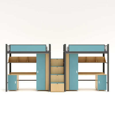 ODM Service Student Bunk Bed With Stairs And Desk For School Dormitory Support customization