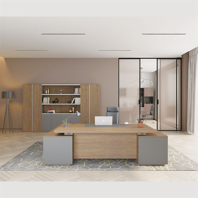 Walnut Color Modern Manager Office Desk Commercial Furniture Support customization