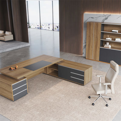 Walnut Color Modern Manager Office Desk Commercial Furniture Support customization