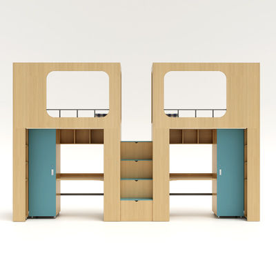 Support customization Myidea Office Furniture Colorful Wood Children Bunk Bed For Kindergarten