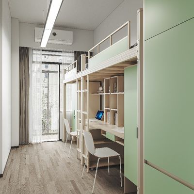 School Furniture Up And Down Bed Children Bunk Bed With Desk Support customization