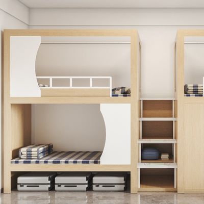 ISO9001 certified capsule apartment bed, three person seat with three person cabinet, customizable design