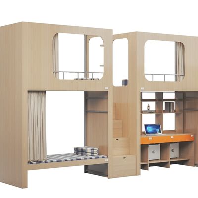 Space utilization and privacy strong three-person apartment bed with shared stairs Support customization