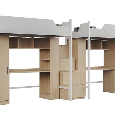 Support customization Beautiful and practical student apartment bed made of wood and metal material