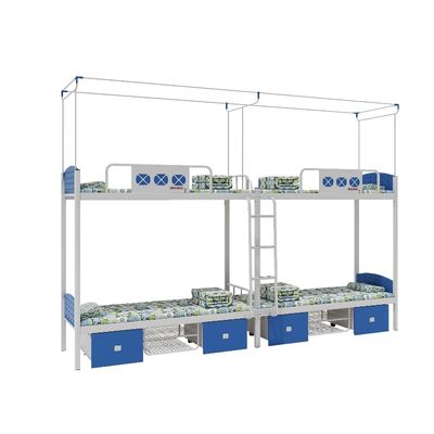 Support customization Stylish and practical student dormitory bunk bed with curtain frame and shoe frame