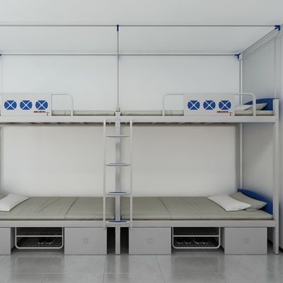 Support customization Stylish and practical student dormitory bunk bed with curtain frame and shoe frame