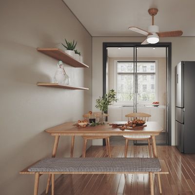 A modern, functional and easily installed wooden dining table for an apartment Support customization