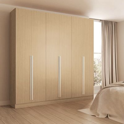 High stability and functionality, large storage space apartment furniture wooden wardrobe Support customization