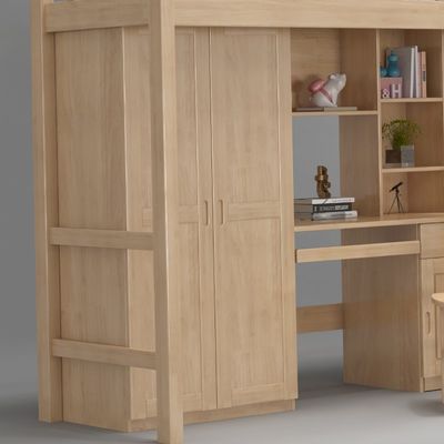 Support customization Modern design, ISO9001-certified student dormitory furniture wooden bed and desk