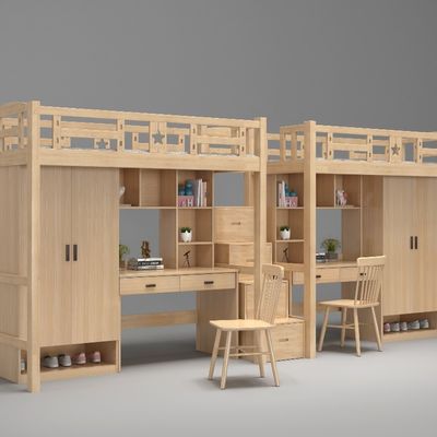 Support customization,High safety performance student dormitory furniture wooden products on the bed under the table