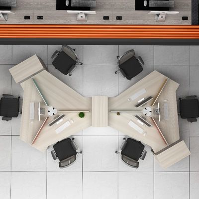 Modern design simple fashion abnormal desk to six-seat office furniture Support customization