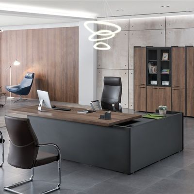 regal walnut  and iron gray cloth pattern with color band on the desk of the supervisor Support customization