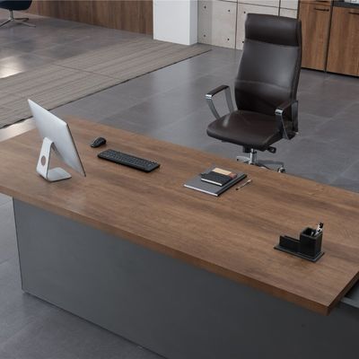 regal walnut  and iron gray cloth pattern with color band on the desk of the supervisor Support customization