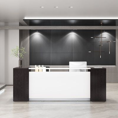 Modern and Contemporary Office Furniture Reception Desk in silver Support customization and white with Myidea Furniture
