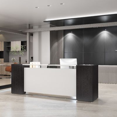 Modern and Contemporary Office Furniture Reception Desk in silver Support customization and white with Myidea Furniture