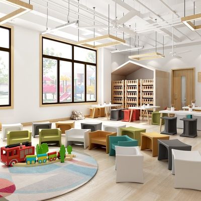 Support customization Music Room Students Multi-side Stool Chair , Simple Multi-functional Kindergarten Plastic Children's Stool
