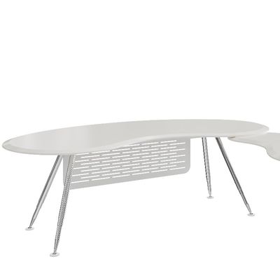 White Snow Mountain Table And Metal Feet , Staff Executive Modern Office Workstation Desk Support customization