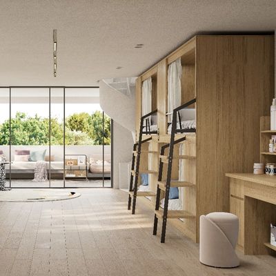 Support customization Safe Firm And Stable Double-decker Bed Furniture for All-enveloping Modern Apartment