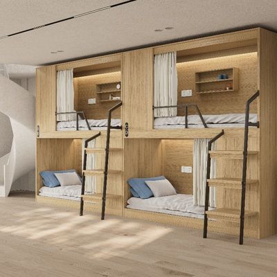 Купить Поддержка настройки Безопасная твердая и стабильная двухэтажная постельная мебель для современной квартиры online manufacture