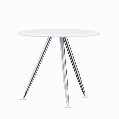 Support customization Modern Style Office Furniture Table With White Countertop And Sturdy Metal Steel Legs