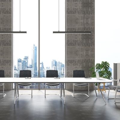 Support customization Modern Snow White Metal Conference Table with 36 Color Choices 3000*1400*760/3600*1500*760