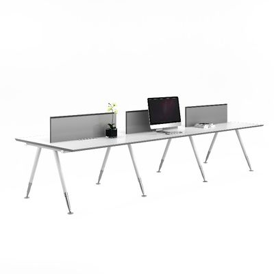Commercial Office Furniture customization Four-Person Metal Legs Table Customizable White Finish