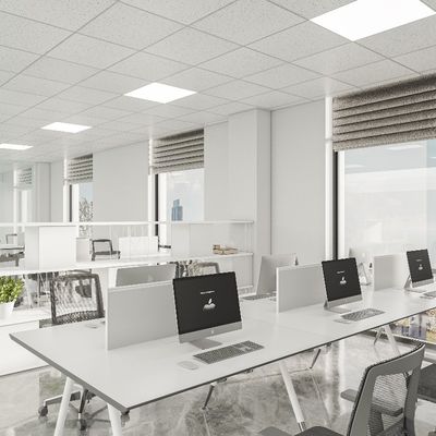 Commercial Office Furniture customization Four-Person Metal Legs Table Customizable White Finish