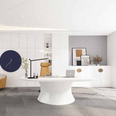 Durable White Snow Mountain Desk Customizable with Powder Coated Frame Support customization