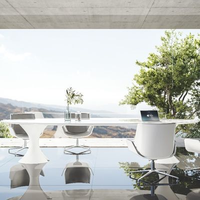 Support customization Customizable Pure White Snow Mountain White Desk Top in 36 Color Options W3200*D1600*H750