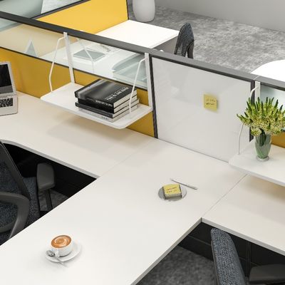 Modern 4 Person Office Furniture Staff Executive Workstation Table With Metle Leg Support customization