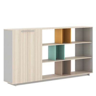Support customization Nordic Oak Color File Cabinet Upper Display Cabinet made in Foshan factory Myidea Lower Layer With Lock Cabinet Customized