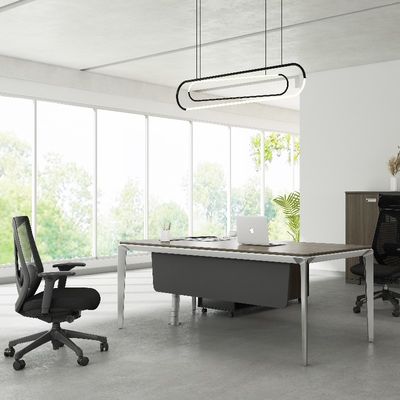 Modern 4-person Office Furniture Table With Front Baffle For Privacy Support customization