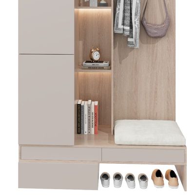 Shoe Cabinet Bookcase With Lamp Belt Design One-piece Wardrobe Support customization