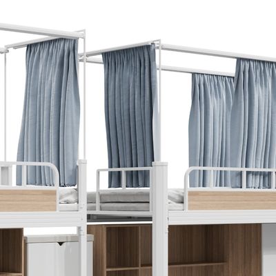 Support customization Apartment Bed With Non-Slip Silent Storage Ladder And Storage Cabinets And Bed Curtains