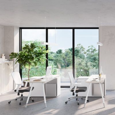 Streamlined Design Single Office Desk With Storage Cabinet for Commercial Furniture Support customization