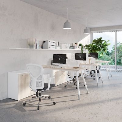 Streamlined Design Single Office Desk With Storage Cabinet for Commercial Furniture Support customization
