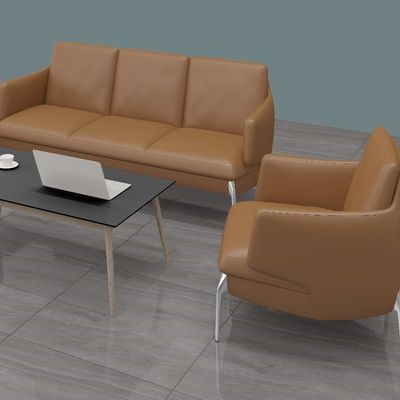 Chromed Steel Leg Office Sofa Sturdy And Durable for Business Meetings and Reception Rooms