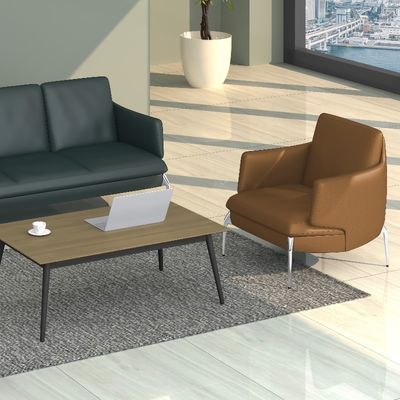 Chromed Steel Leg Office Sofa Sturdy And Durable for Business Meetings and Reception Rooms