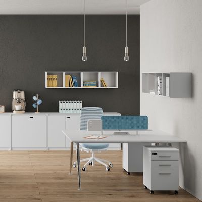 4-Person Office Desk Simple And Modern Partition With Storage Cabinet Support customization