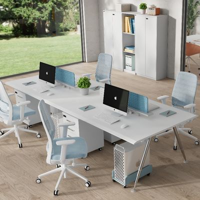 4-Person Office Desk Simple And Modern Partition With Storage Cabinet Support customization