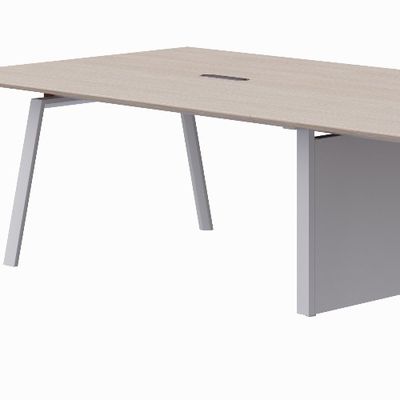 Support customization Large Conference Table 50mm Top Thickness With Inline Power Outlets And Cable Box
