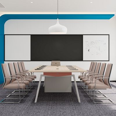 Support customization Large Conference Table 50mm Top Thickness With Inline Power Outlets And Cable Box