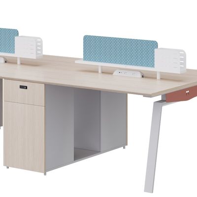 Support customization Commercial Office Furniture Two or Four-Person Staff Table with Screen Separated and Filing Cabinets