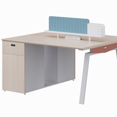 Support customization Commercial Office Furniture Two or Four-Person Staff Table with Screen Separated and Filing Cabinets