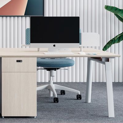 Support customization Commercial Office Furniture Two or Four-Person Staff Table with Screen Separated and Filing Cabinets