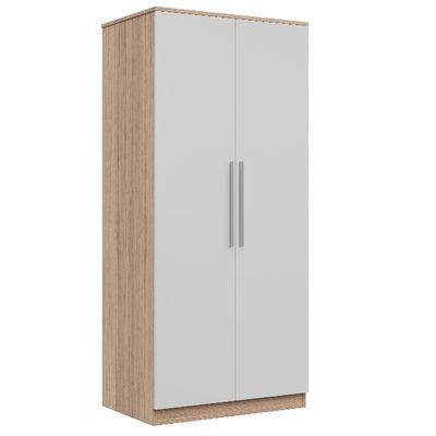 Modern Simple Design Bedroom Wardrobe With Hanging Rod Ample Storage Space Panel Wood Furniture For Home Or Living Room Support customization
